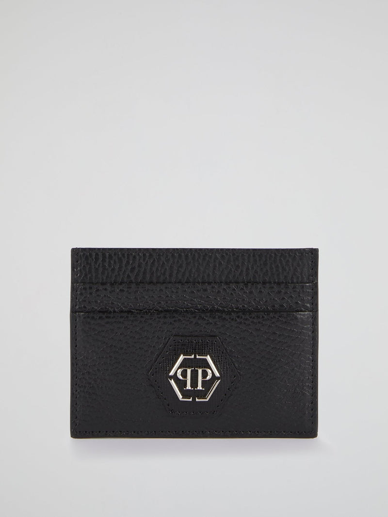 Black Monogram Patched Credit Card Holder