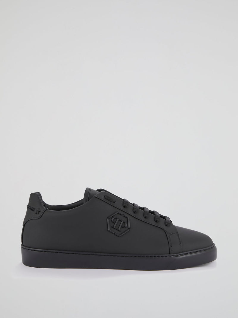 Black Logo Lace Up Sneakers