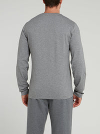 Grey Sport Logo Long Sleeve T-Shirt