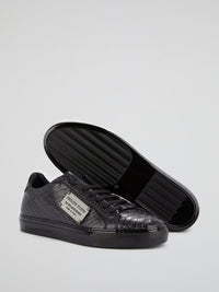 Black Low Top Reptile Sneakers