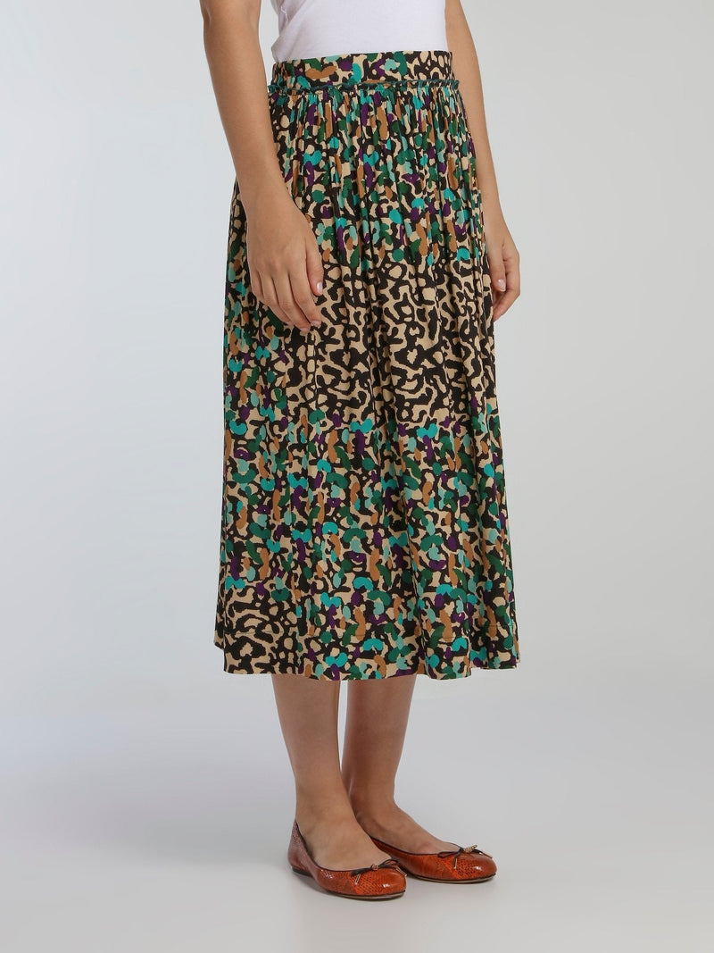 Rossignol Multicolour L��opard Printed Midi Skirt