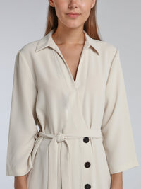 Lucia White Coat Midi Dress