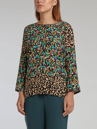 Ruse Multicolour Leopard Print Top