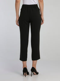 Steeve Black Crepe Capri Pants