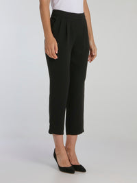 Steeve Black Crepe Capri Pants