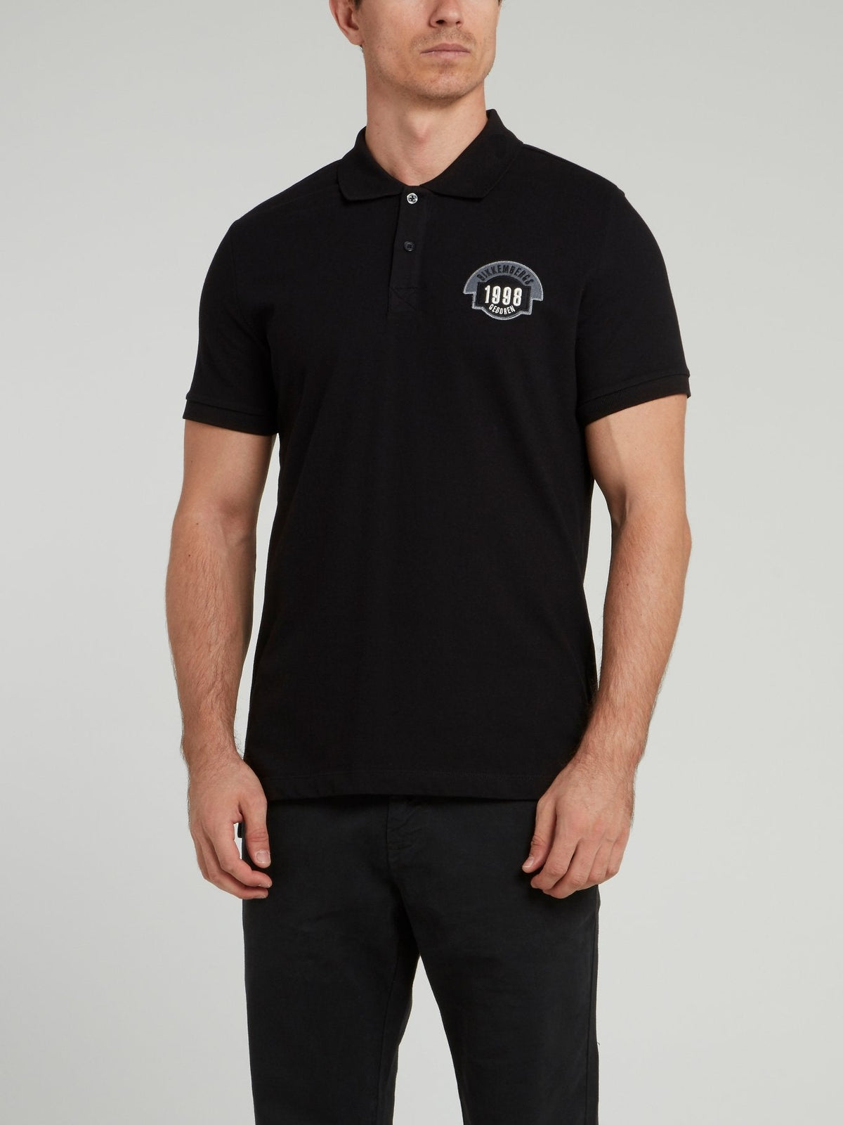 Black Logo Knitted Polo Shirt