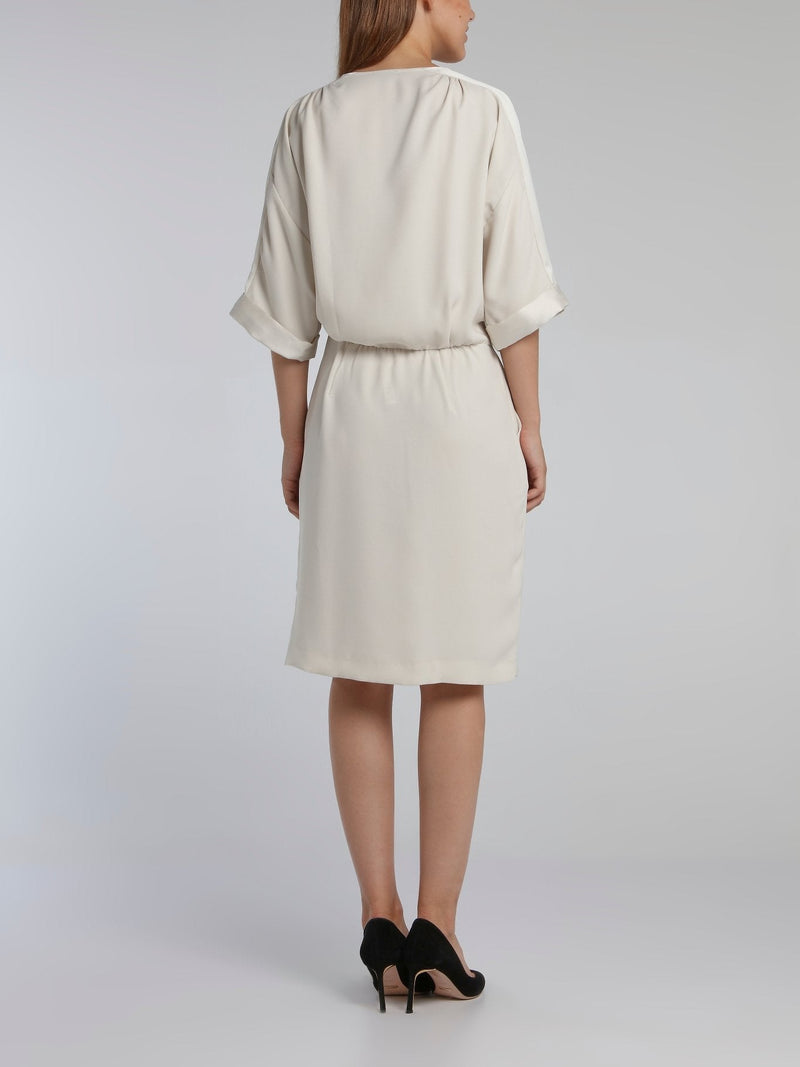 Vampas White Three-Quarter Sleeve Dress