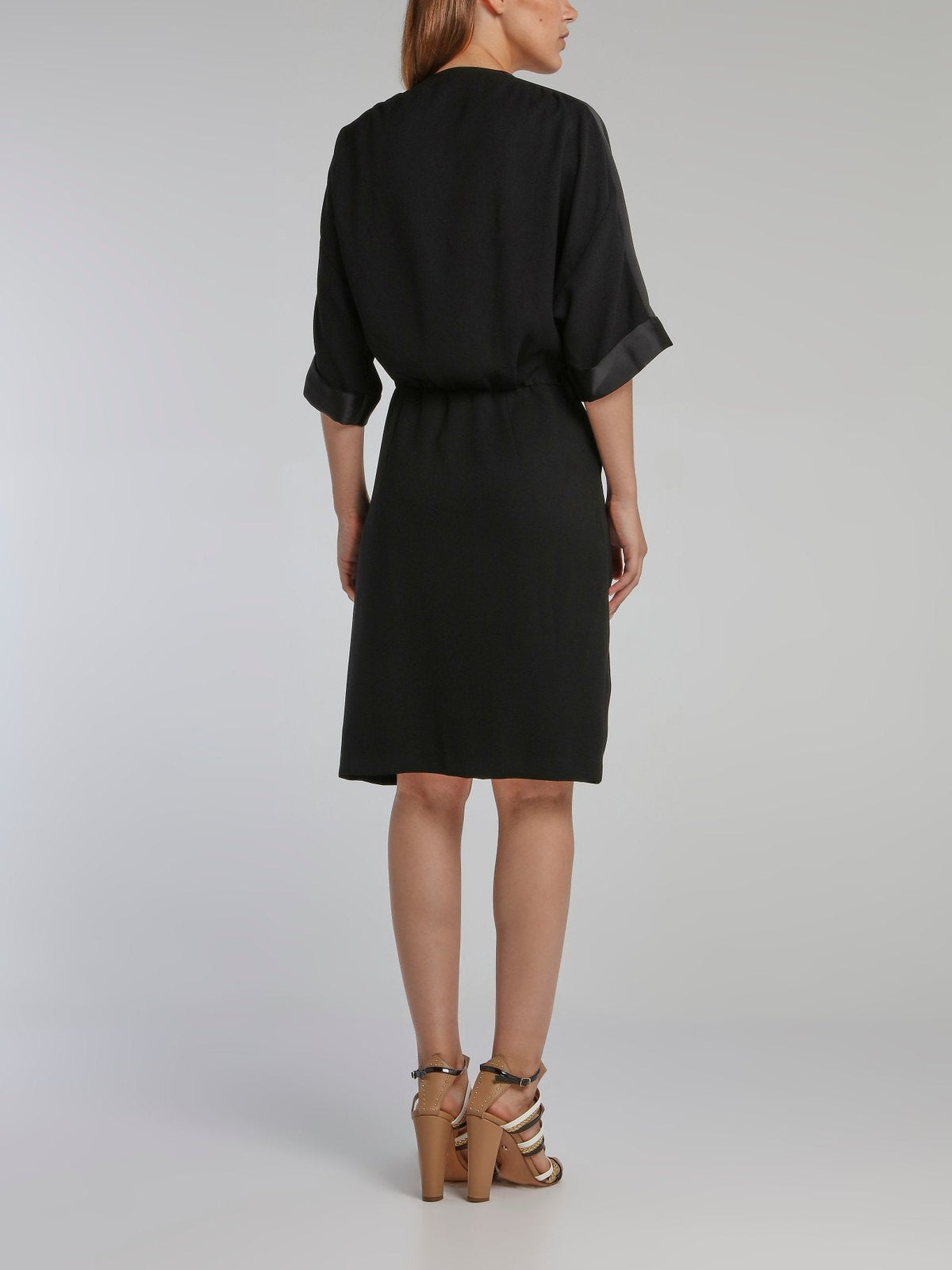 Vampas Black Three-Quarter Sleeve Dress