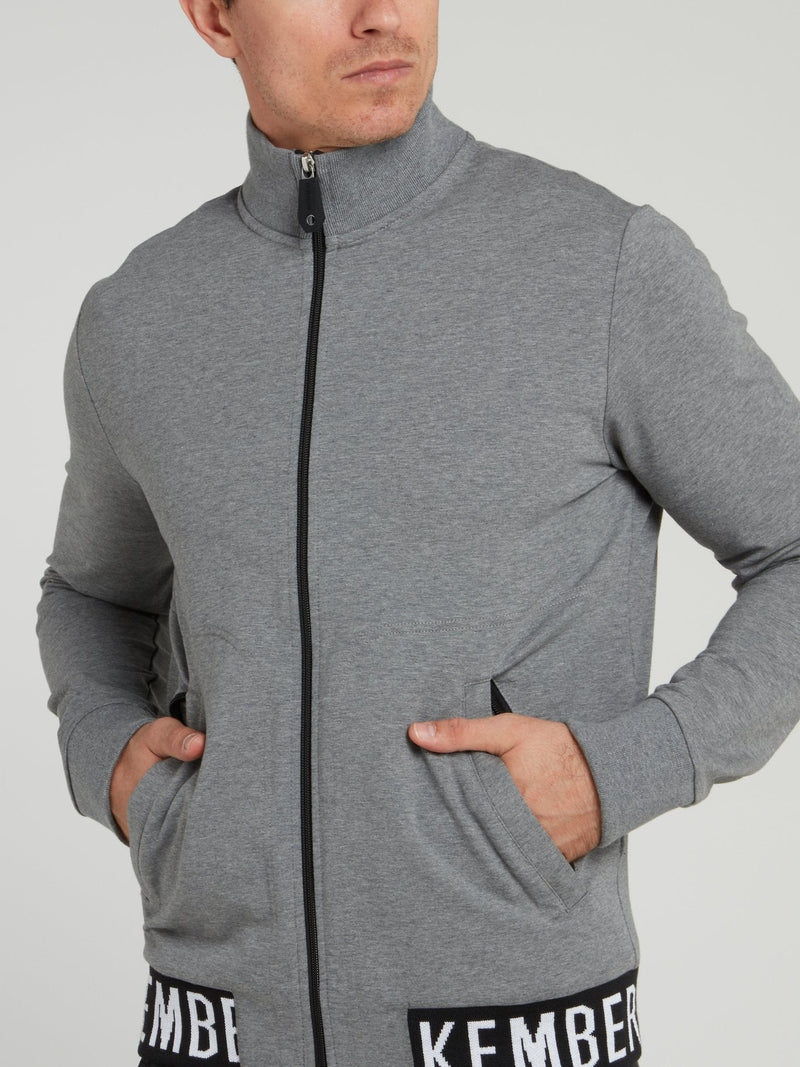 Grey High Neck Jacket