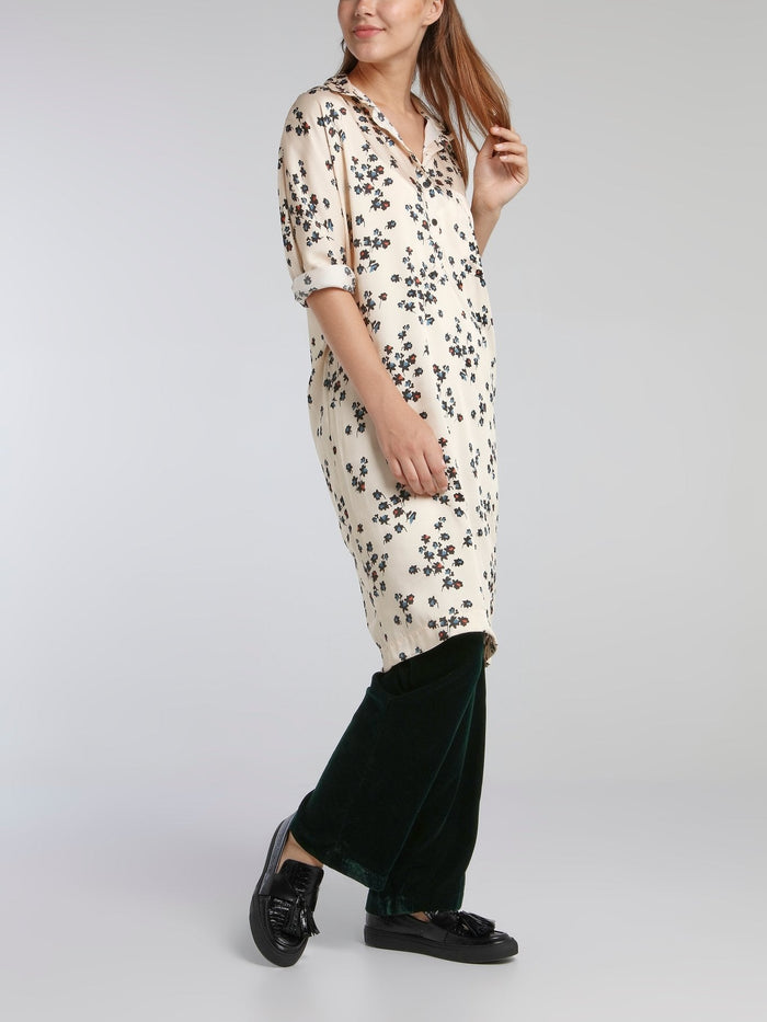 Vora White Printed Shirt Dress