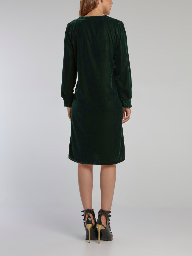 Warrior Emerald V-Neck Straight Dress