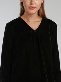 Winsor Black Velvet Top