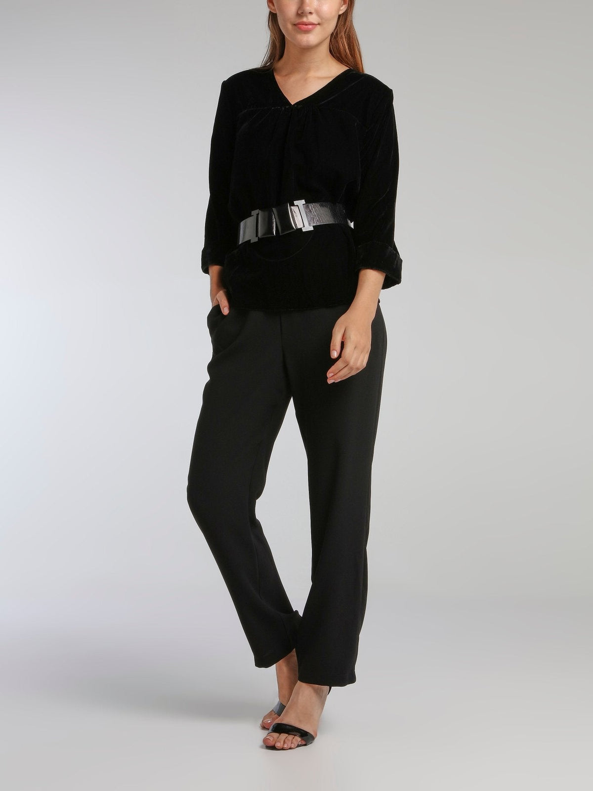 Winsor Black Velvet Top