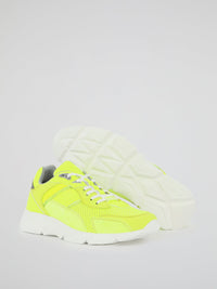 Neon Yellow Perforated Active Sneakers