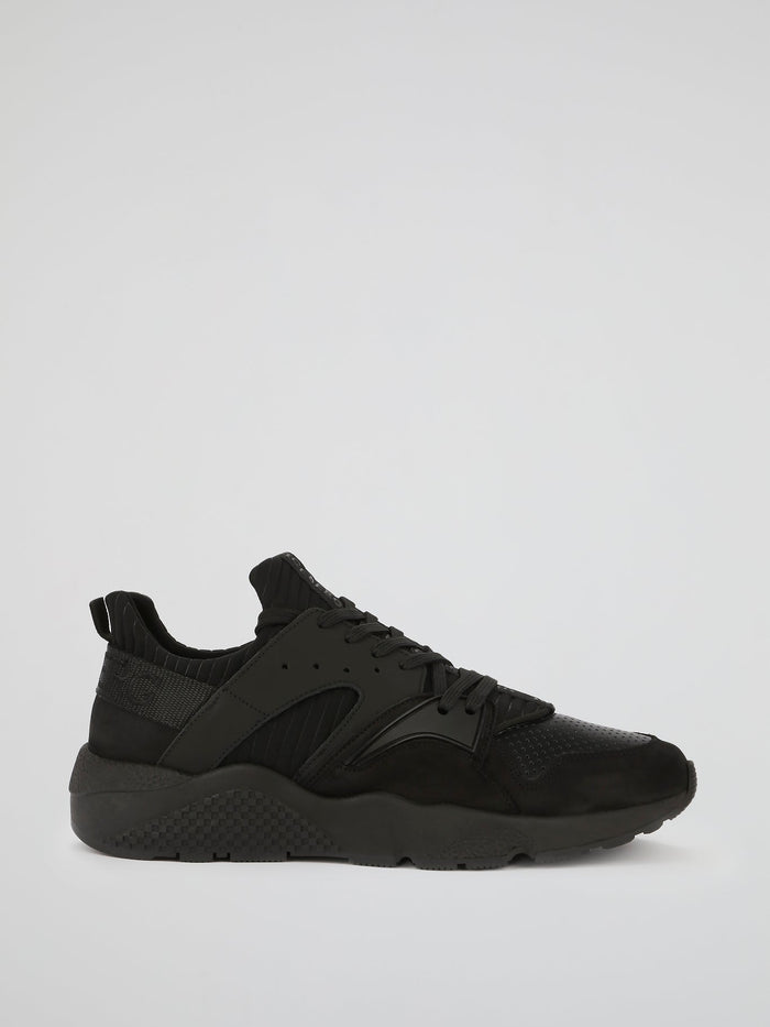 Black Perforated Panel Active Sneakers