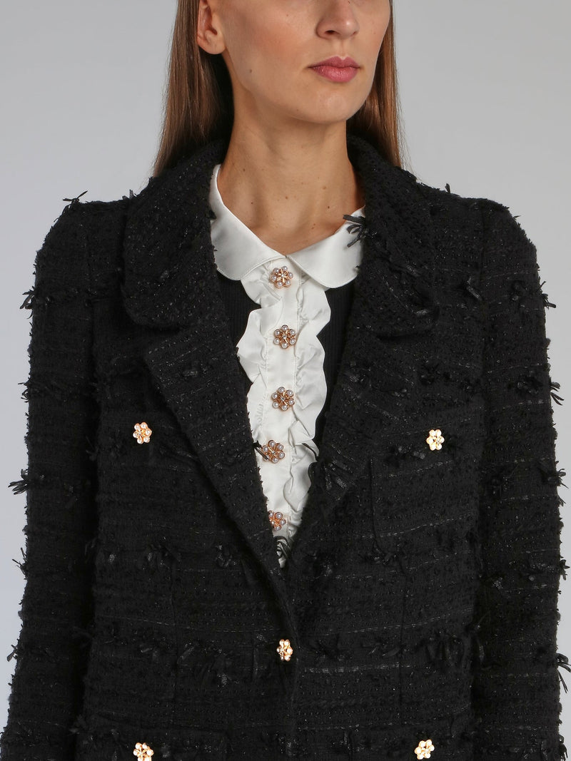 Black Embellished Tweed Jacket