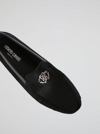 Black Goat Hair Loafers