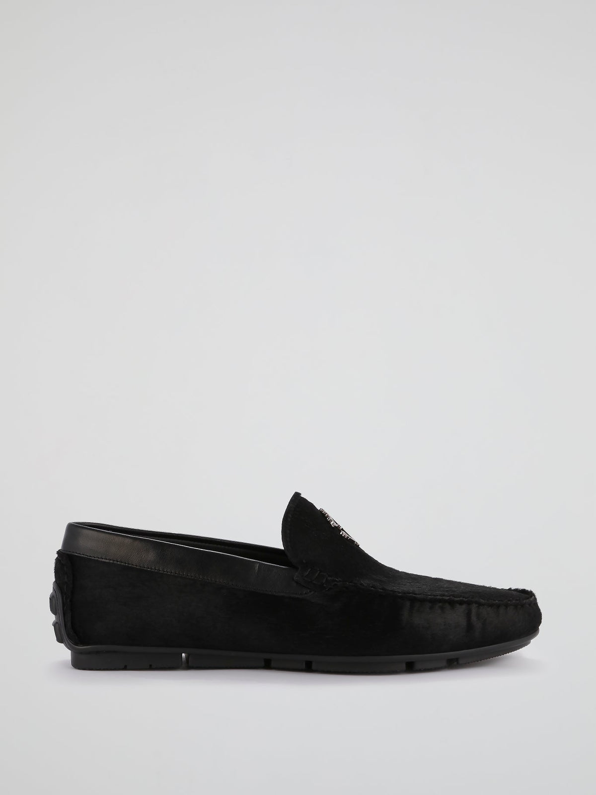 Black Goat Hair Loafers