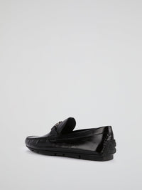 Black Patent Leather Monogram Loafers