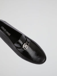 Black Patent Leather Monogram Loafers