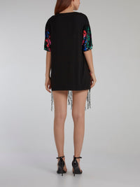 Leopard Sequin T-Shirt Dress