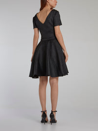 Black Cloqu�� Circle Dress