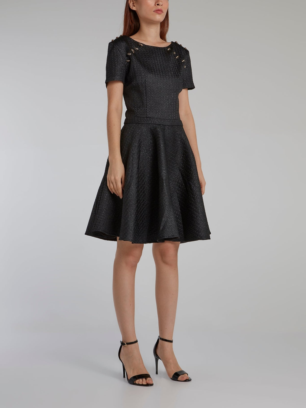 Black Cloqu�� Circle Dress