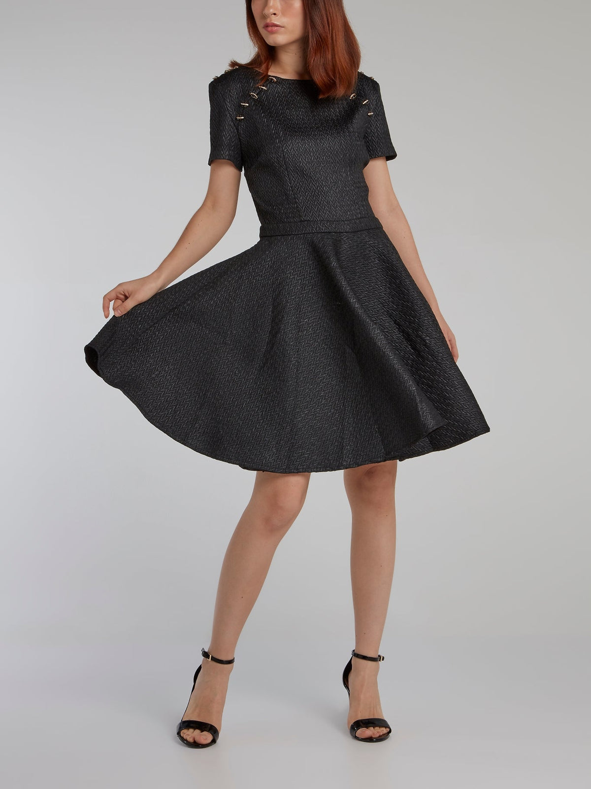 Black Cloqu�� Circle Dress