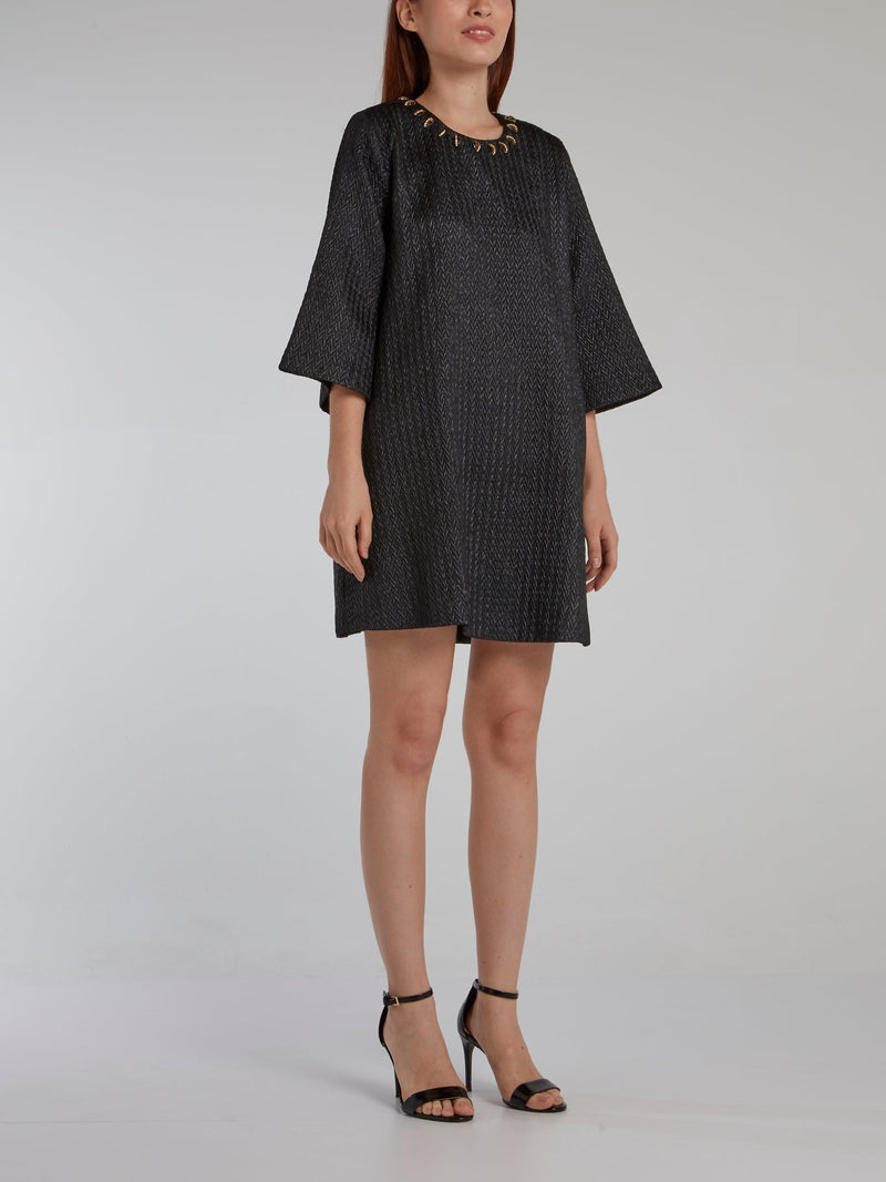 Black Cloqu�� Tent Dress