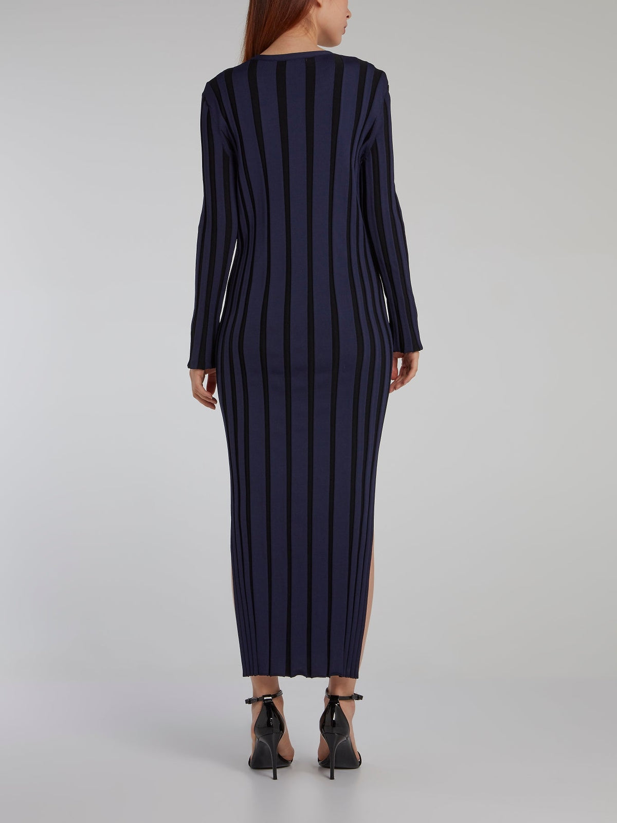 Navy Stripe Paillette Maxi Dress