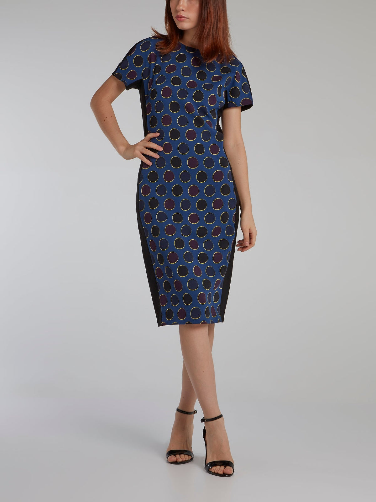 Polka Dot Sheath Midi Dress