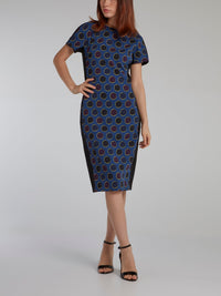 Polka Dot Sheath Midi Dress