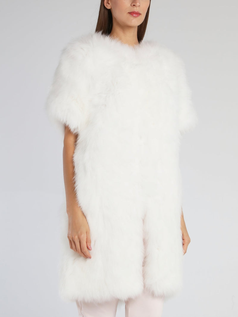 Liz White Fur Coat