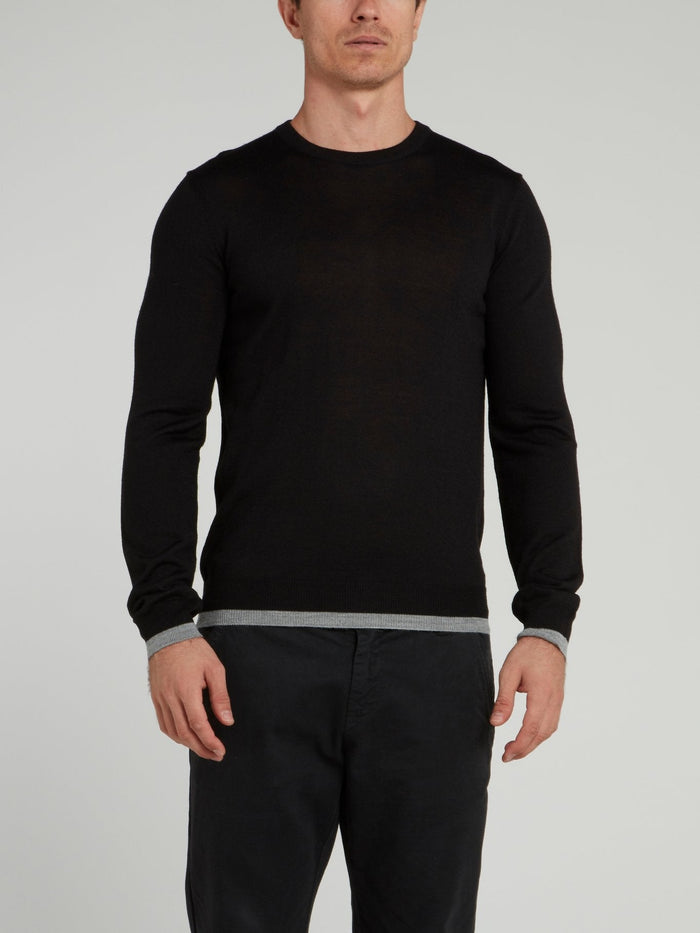 Black Rear Logo Sweater