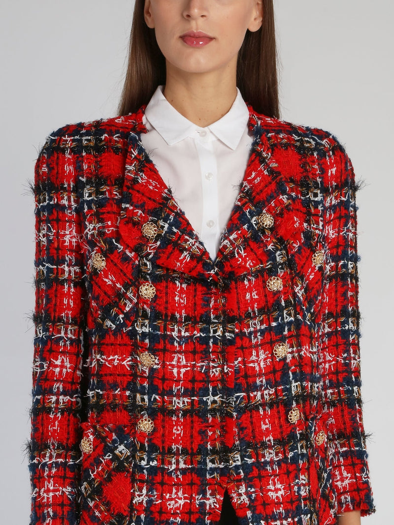 Red Check Tweed Blazer