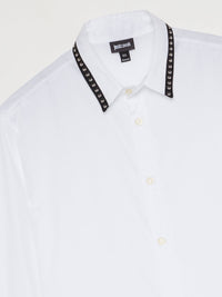 White Studded Trim Shirt