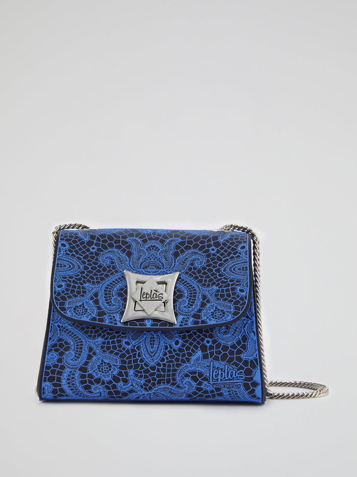 Blue Mignon Lace Shoulder Bag