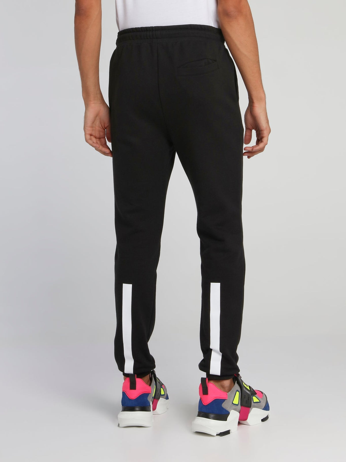 Black Contrast Tape Track Pants