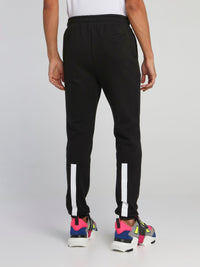 Black Contrast Tape Track Pants