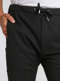 Black Carrot Fit Drawstring Pants