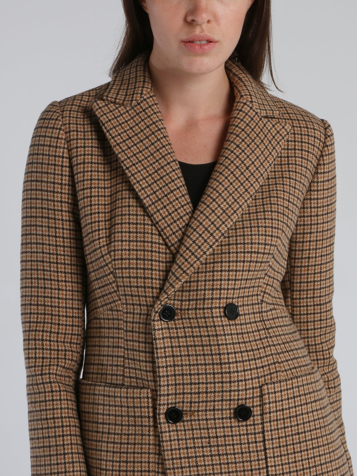 Light Brown Classic Check Coat