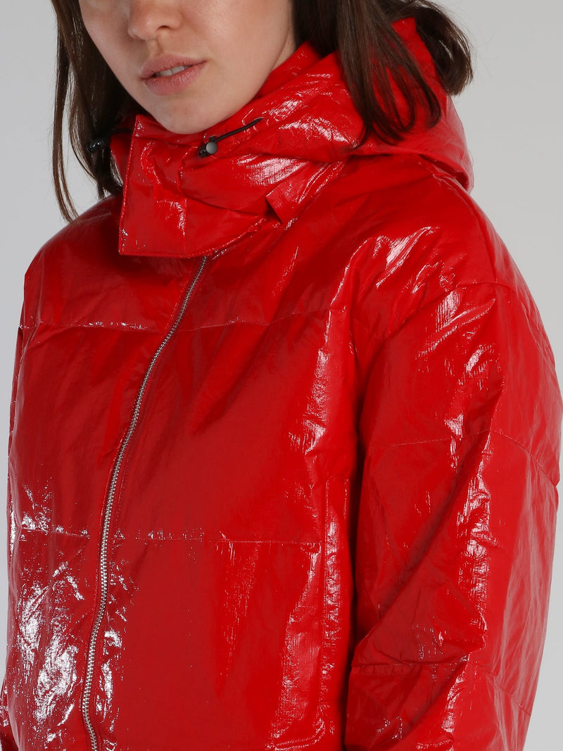 Red Hoodie Goosedown Jacket