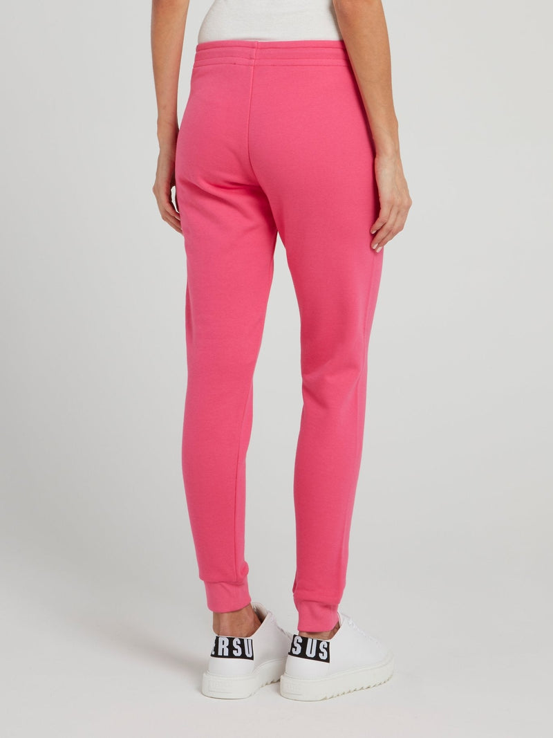 Pink Logo Tape Fleece Pants