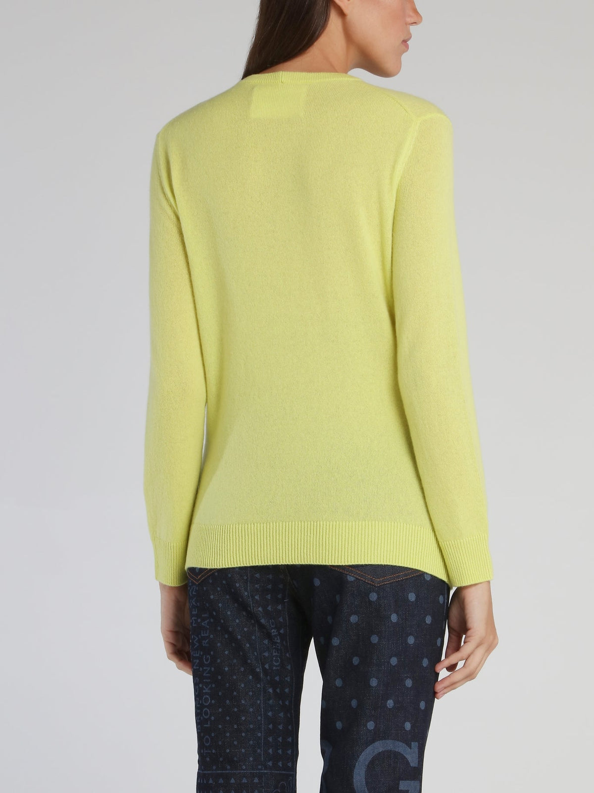 Yellow Logo Cashmere Knitted Sweater