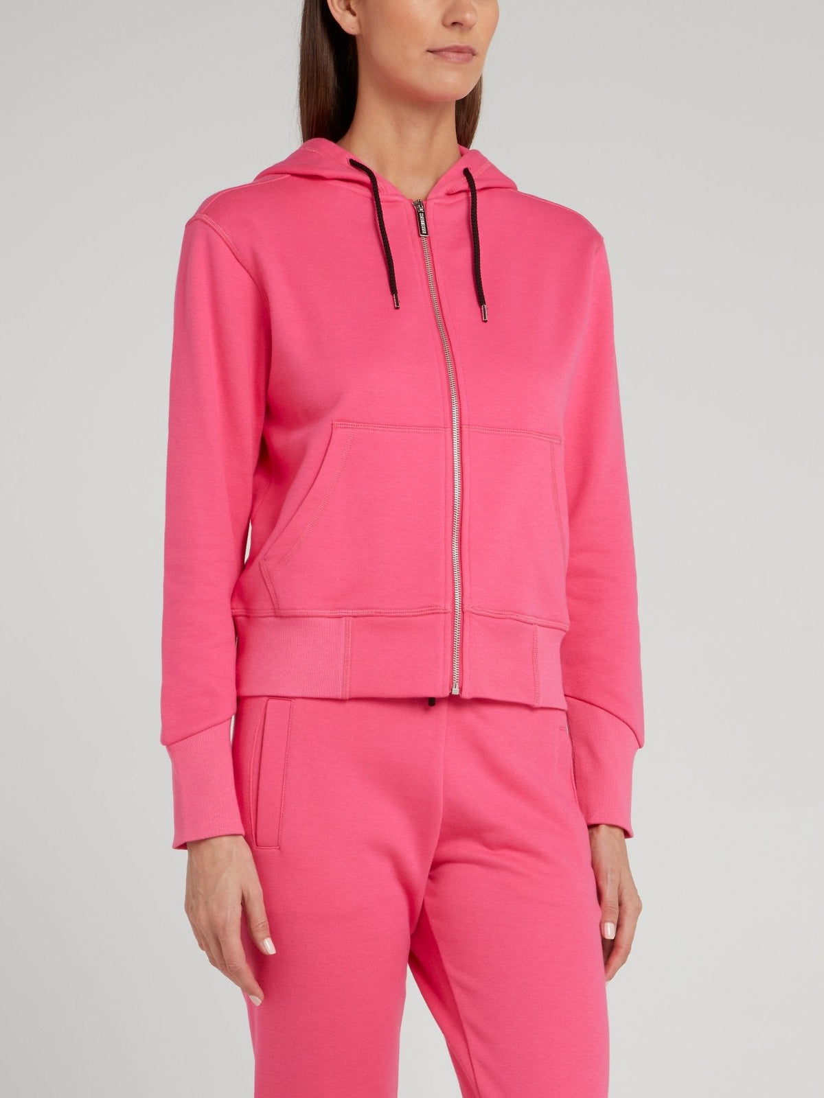 Pink Zip Up Drawstring Jacket