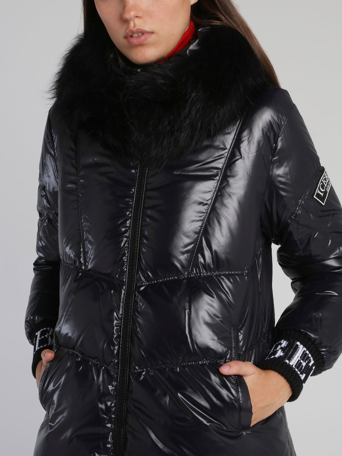 Black Fur Hood Puffer Coat