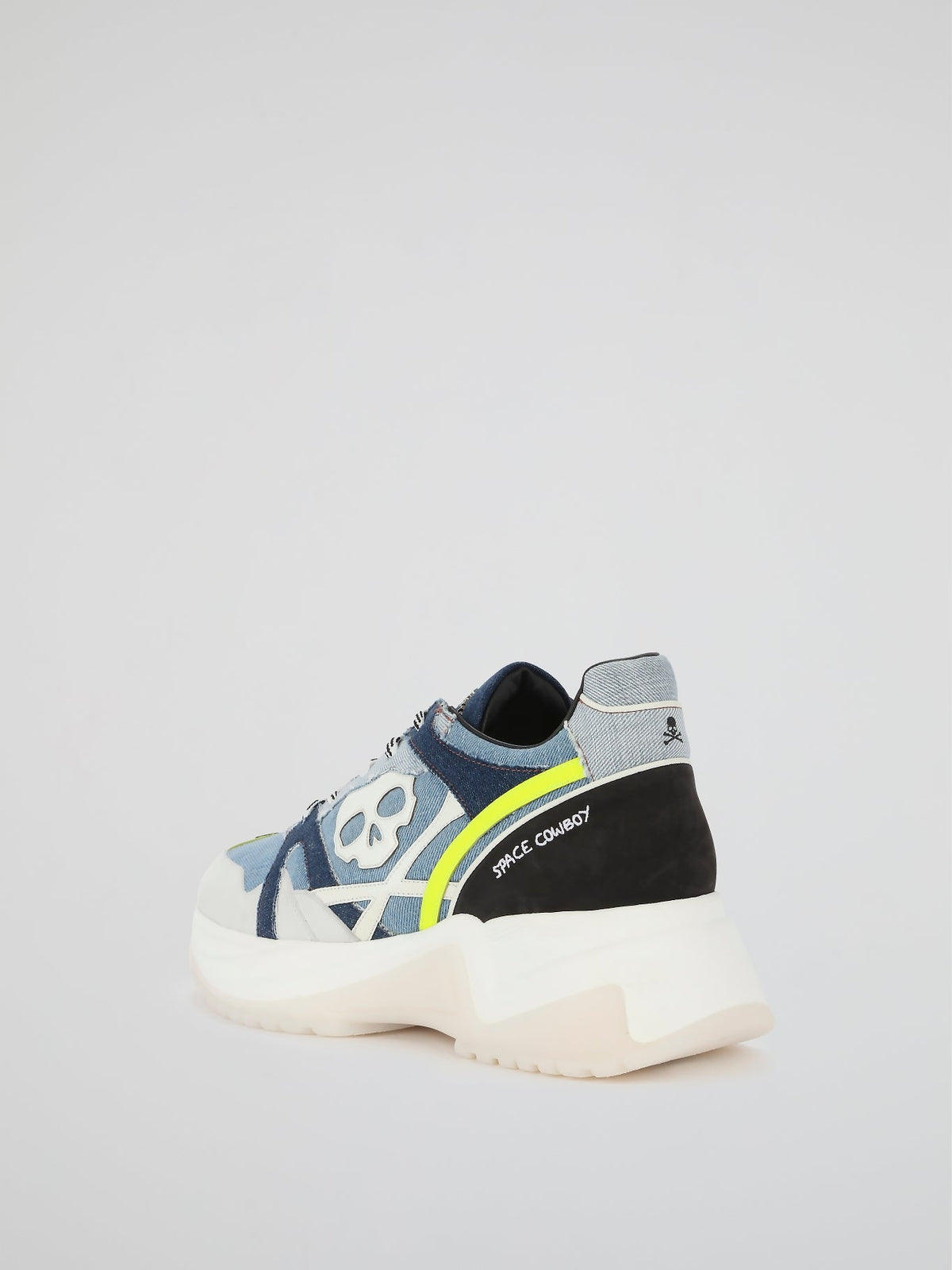 Skull Patch-Work Denim Sneakers