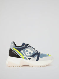 Skull Patch-Work Denim Sneakers