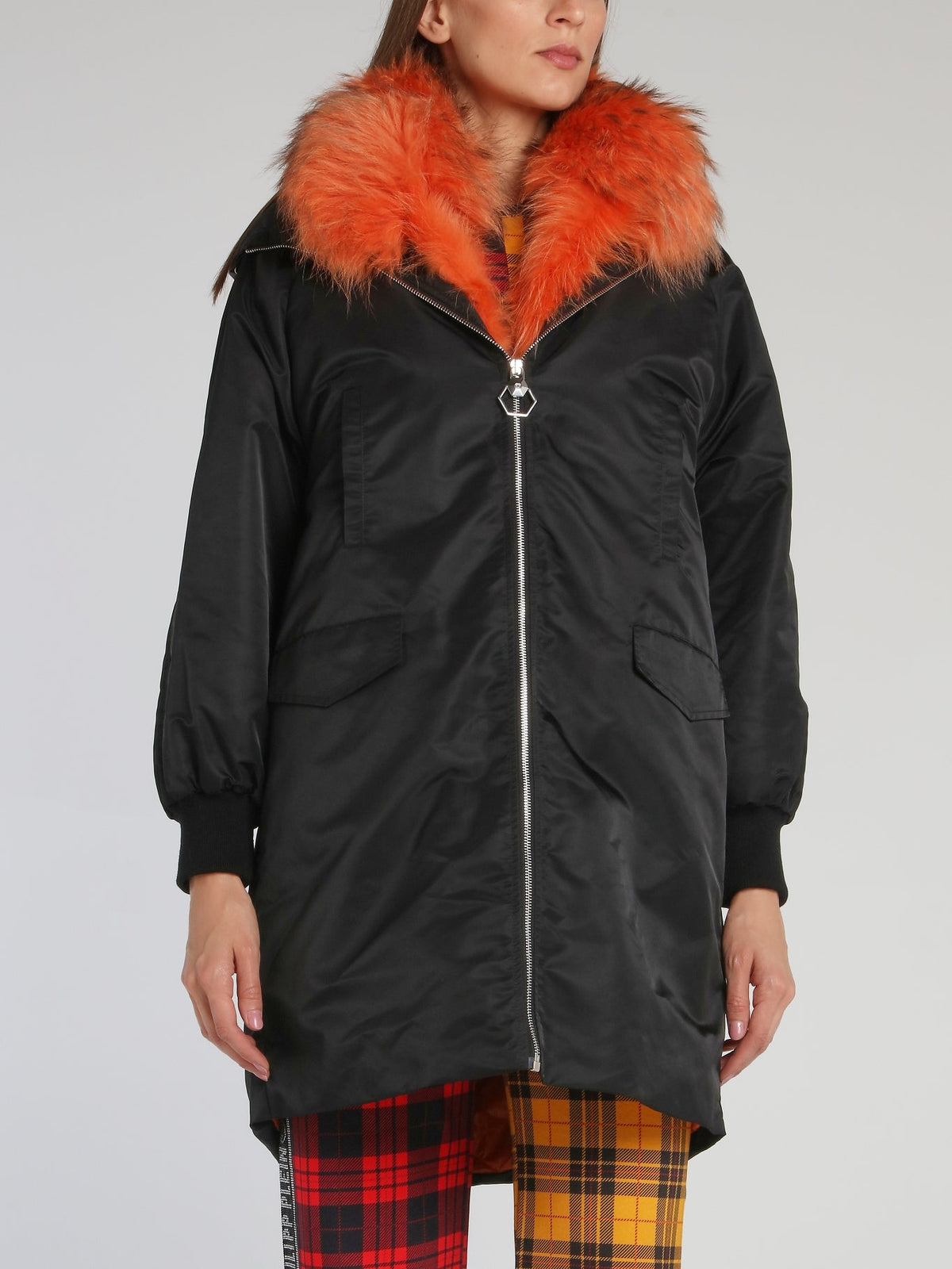 Space Plein Contrast Fur Parka