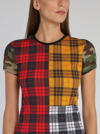 Tartan Patch-Work T-Shirt